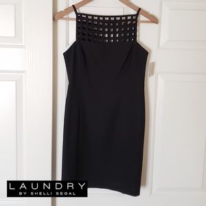 NEW Laundry Shelli Segal black lattice dress 6P
